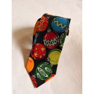 Christmas Ornaments Patterned Neck Tie By 2002Ties.Com 100% Polyester Handmade B